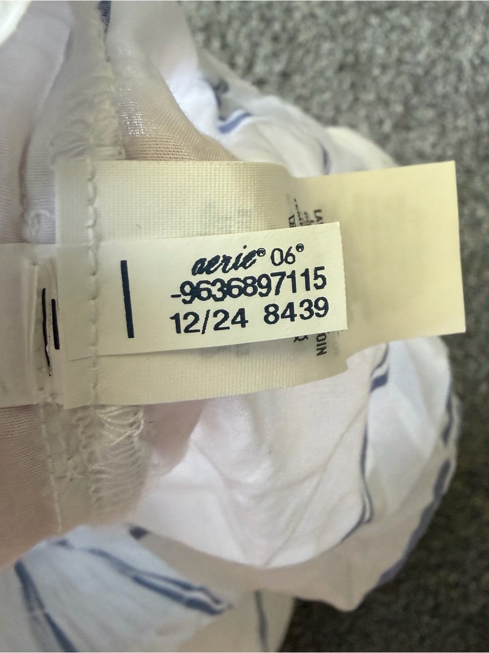 aerie White Shorts with Light Blue Vertical Stripes - Picture 4 of 4